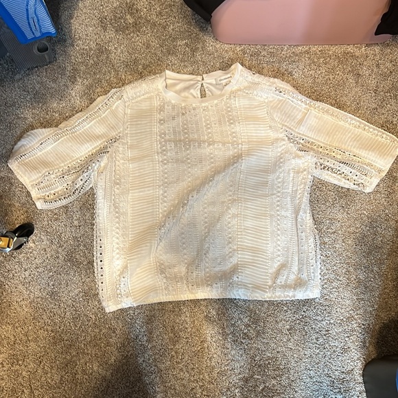 Calligraphie white lace crochet top size XL - Picture 1 of 6